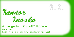 nandor knosko business card